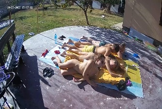 Anna and Cindy naked sunbathing Oct23 22