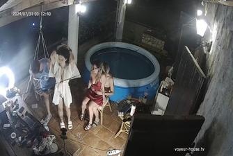 Ally and Dan and guest couple foursome blowjob in Loggia 2024-07-30