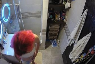Ally Dan friend bathroom changing clothes for pool party, 26 07 2024
