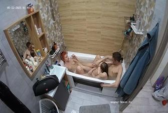 Evelyn bath with Henry and Mira 2025-05-22